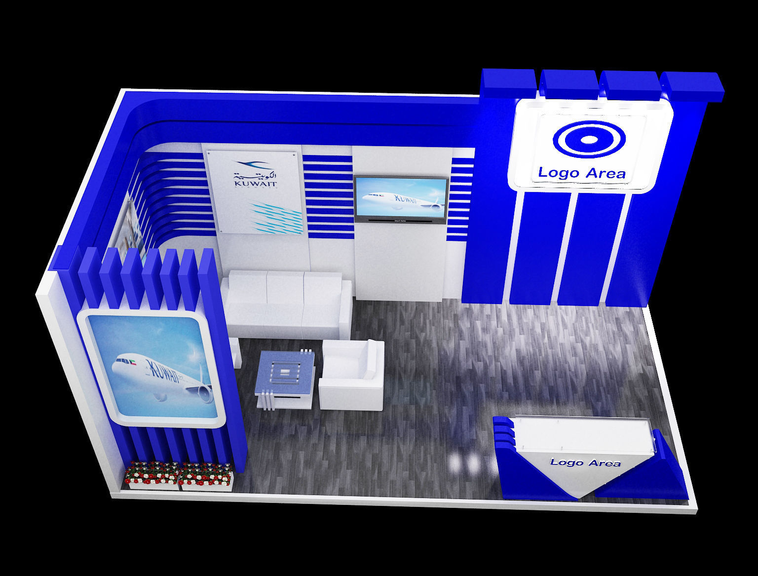 Booth Exhibition Stand a148 3D model_8