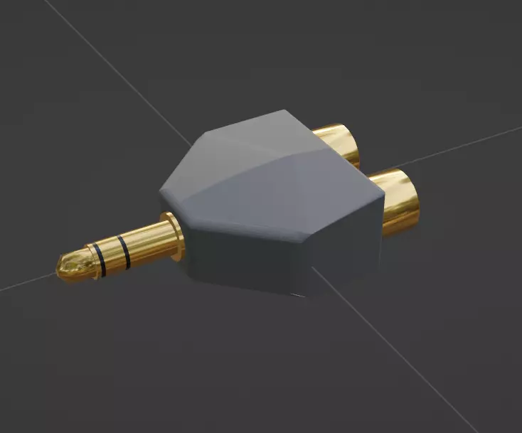 RCA - minijack adapter Free 3D model