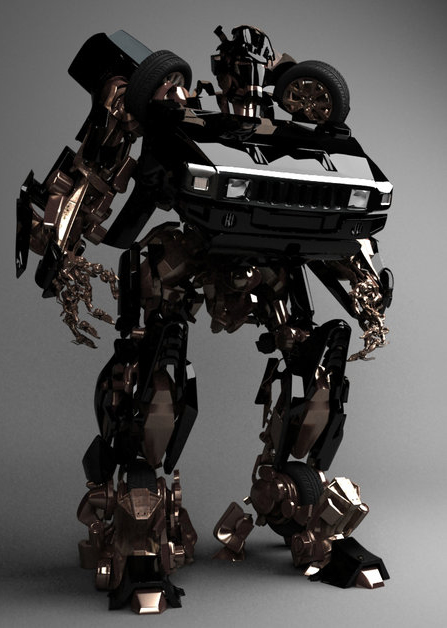 Stone robot 3D model_1