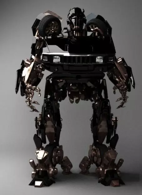 Stone robot 3D model_0