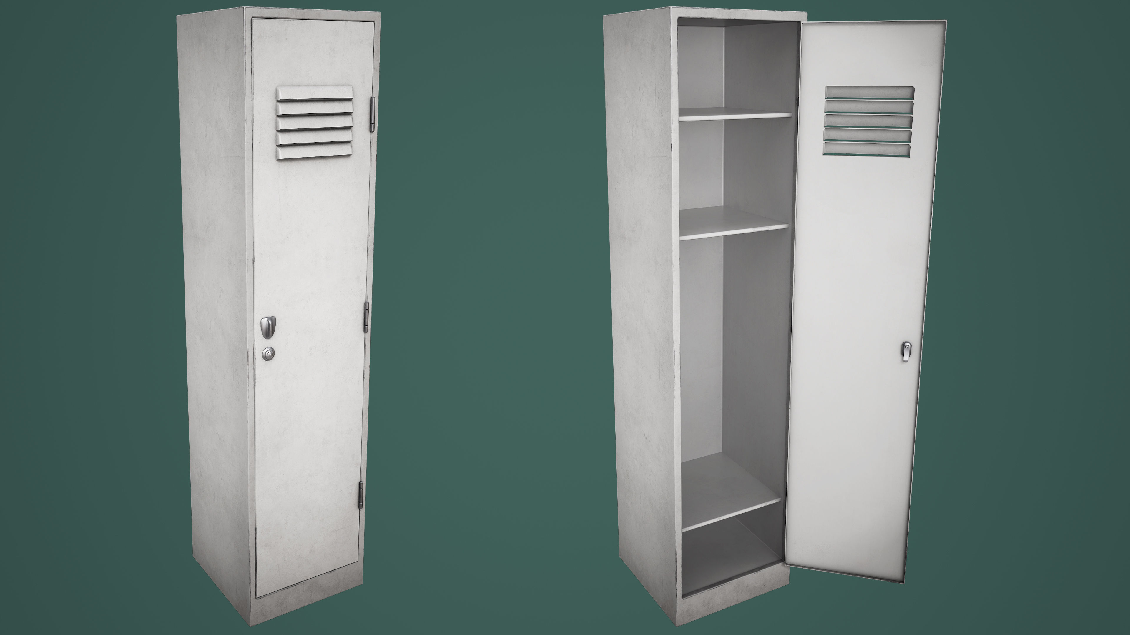Large School Gym Locker Low-poly 3D model_4