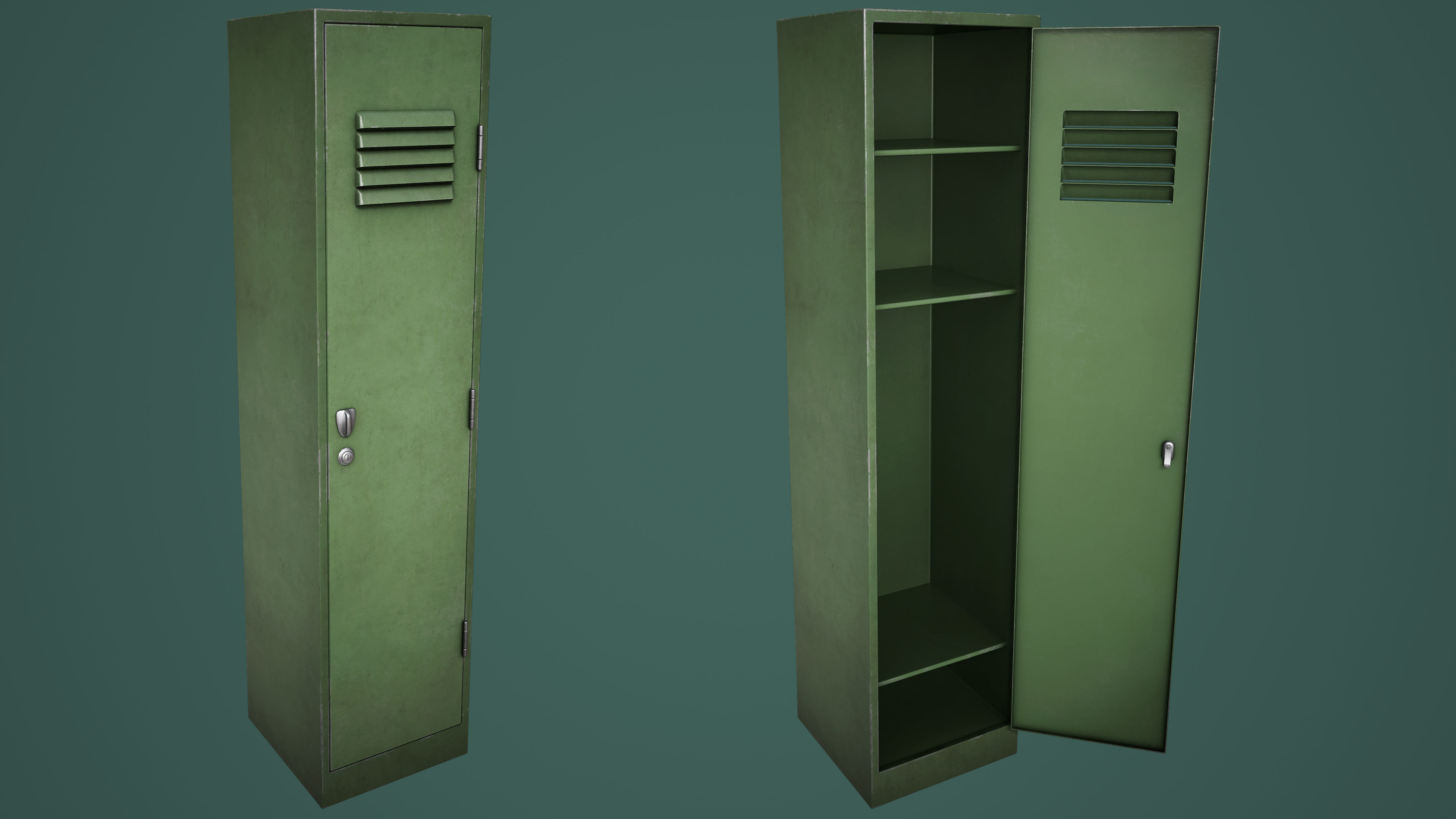 Large School Gym Locker Low-poly 3D model_8