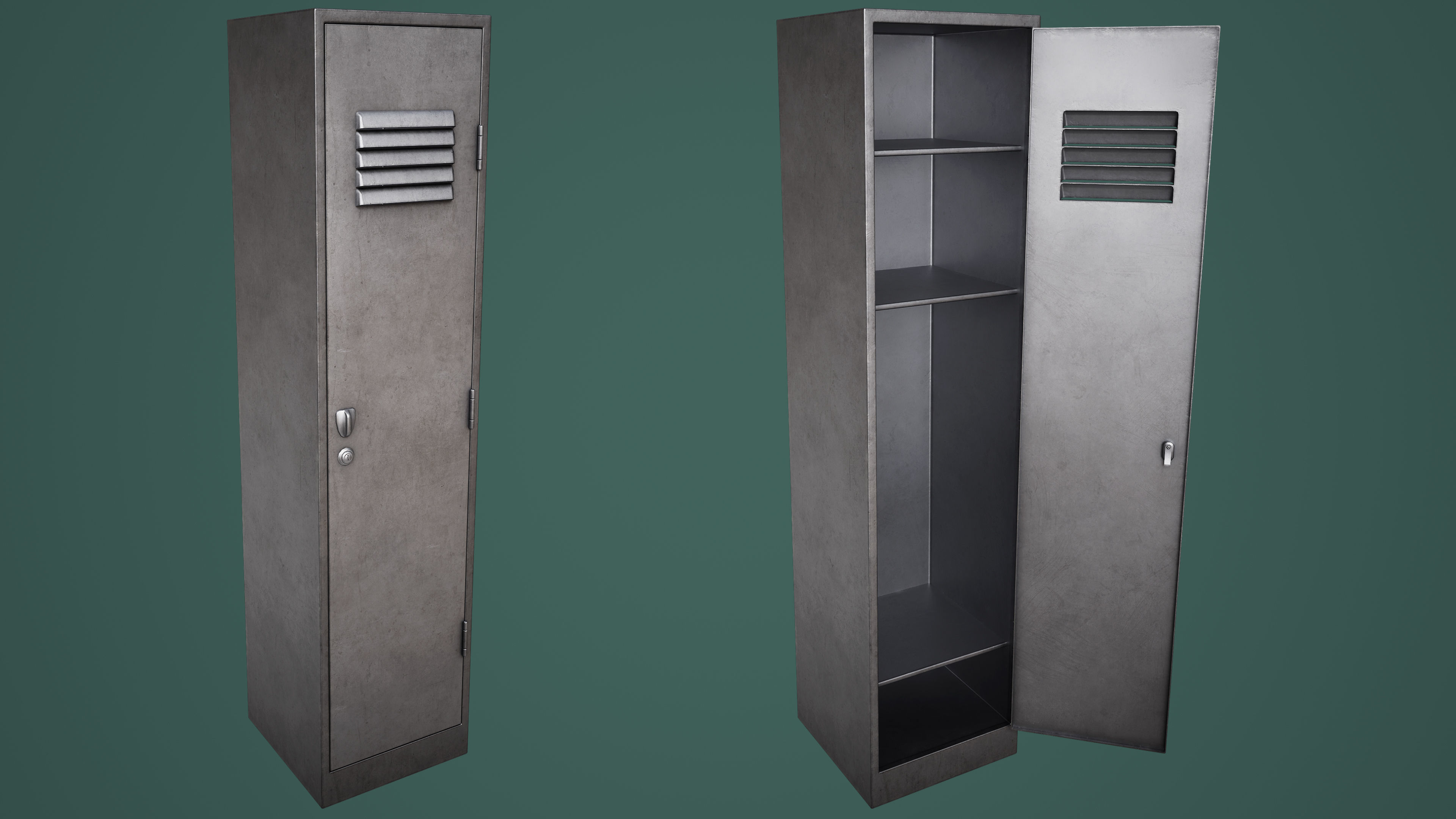 Large School Gym Locker Low-poly 3D model_3