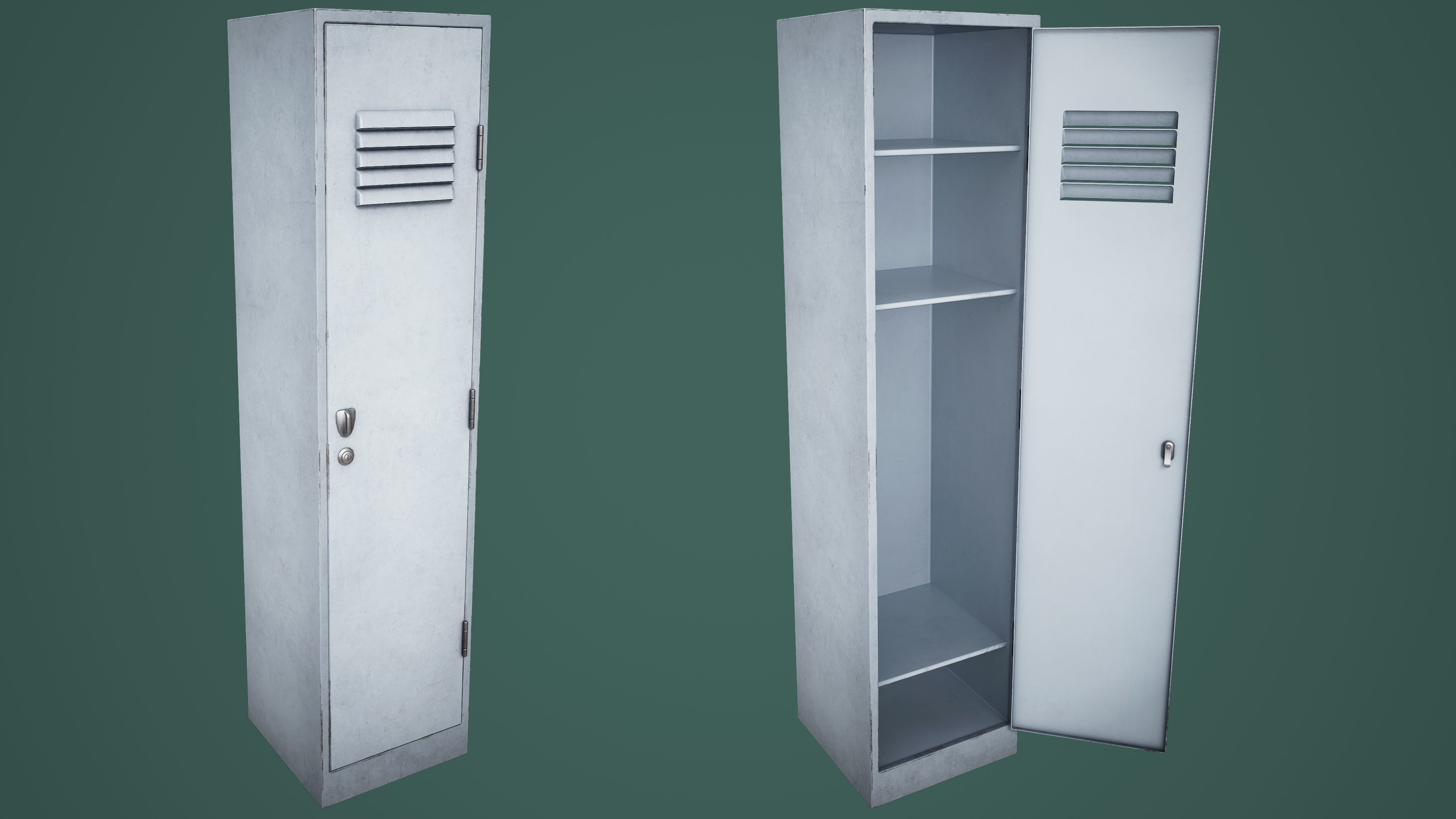 Large School Gym Locker Low-poly 3D model_5