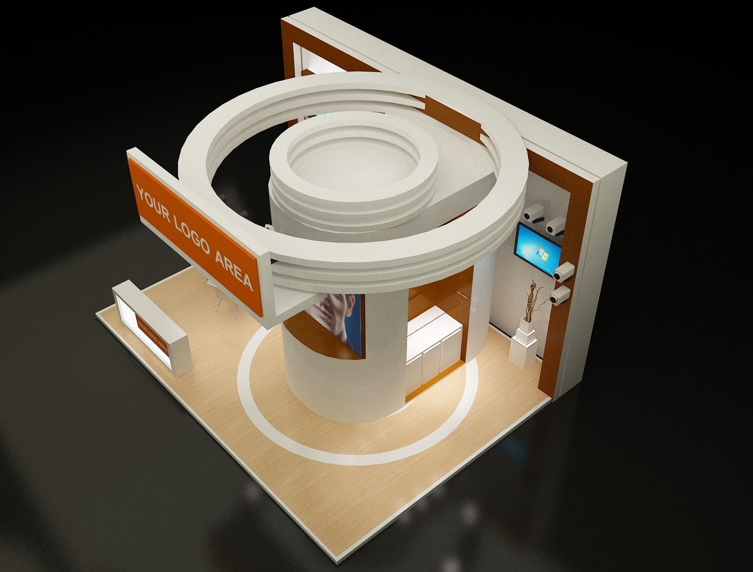 Booth Exhibition Stand a147 3D model_2