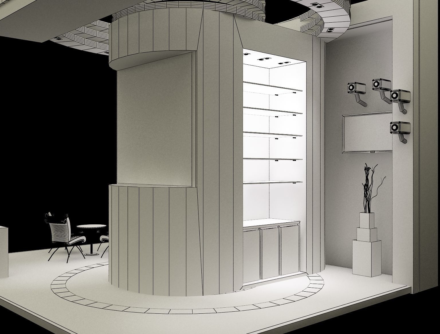 Booth Exhibition Stand a147 3D model_9