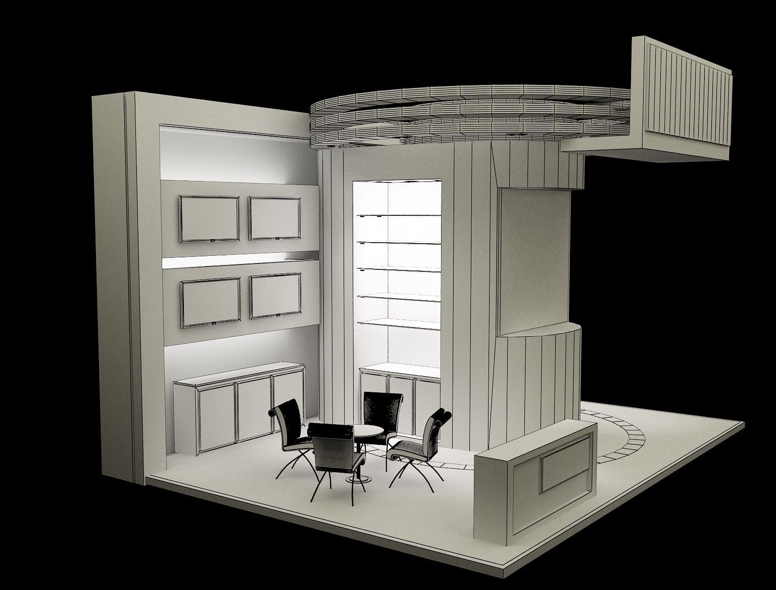 Booth Exhibition Stand a147 3D model_11