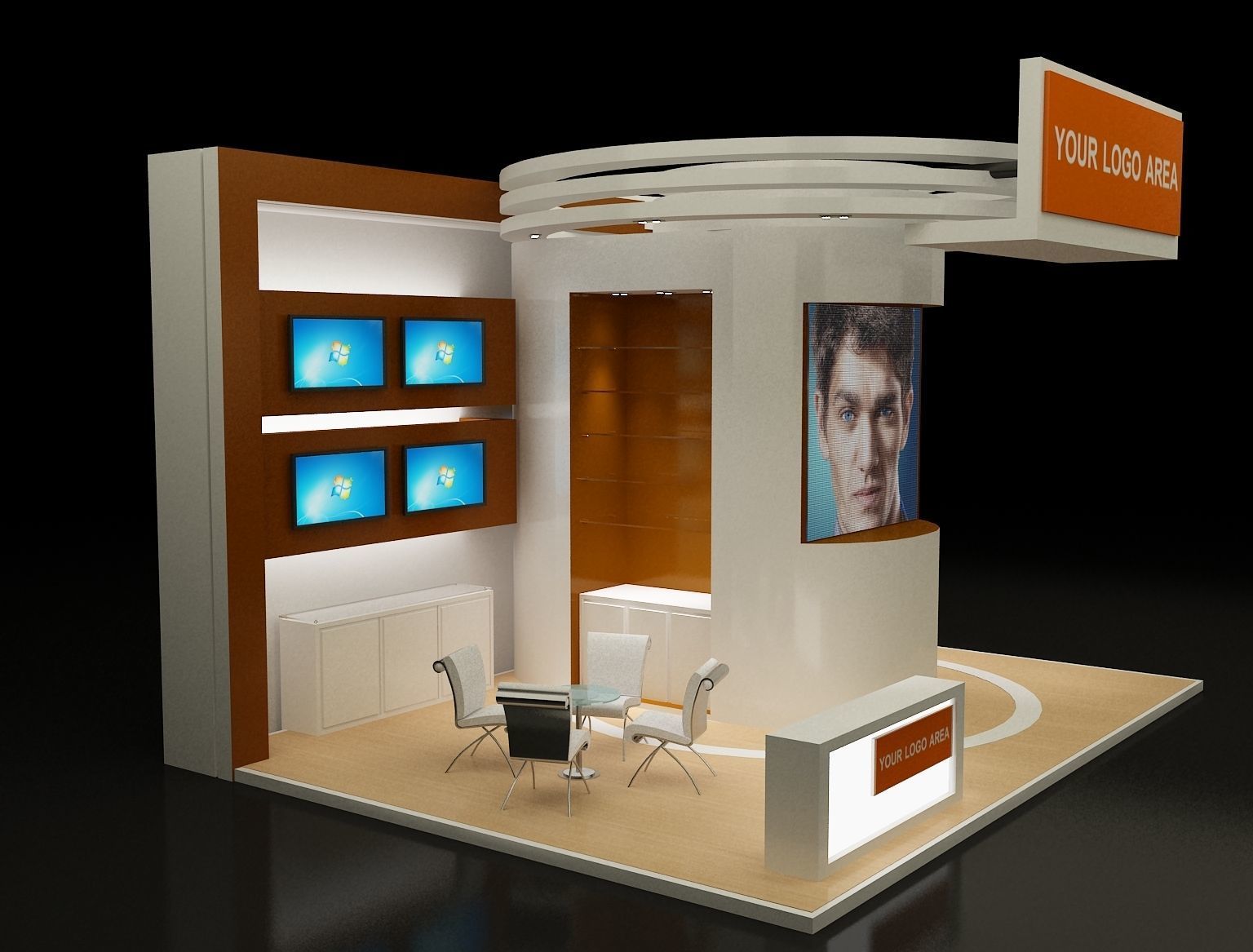 Booth Exhibition Stand a147 3D model_10