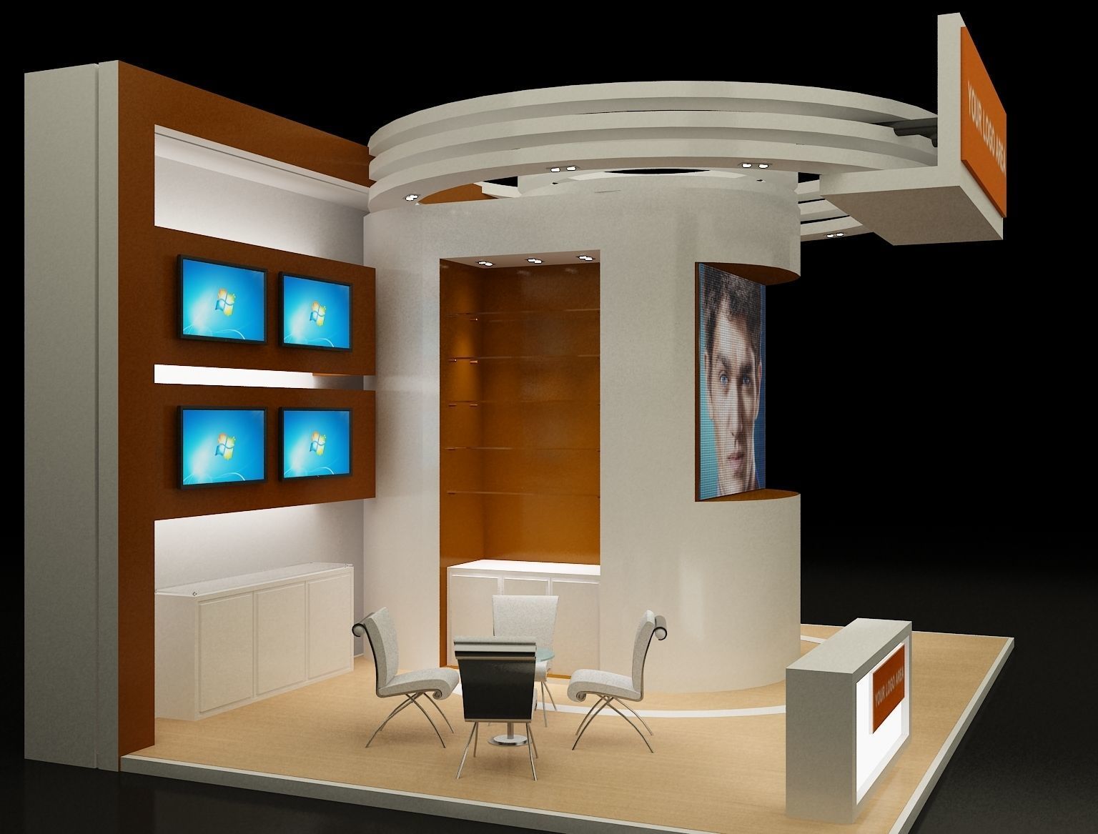 Booth Exhibition Stand a147 3D model_6