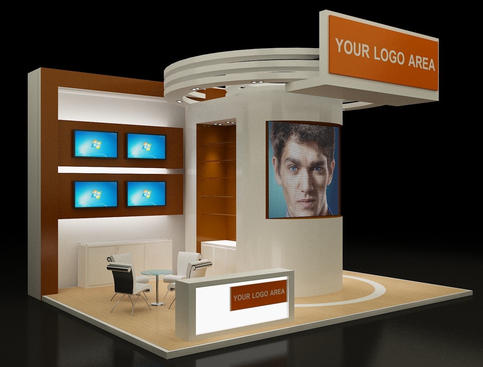 Booth Exhibition Stand a147 3D model_4