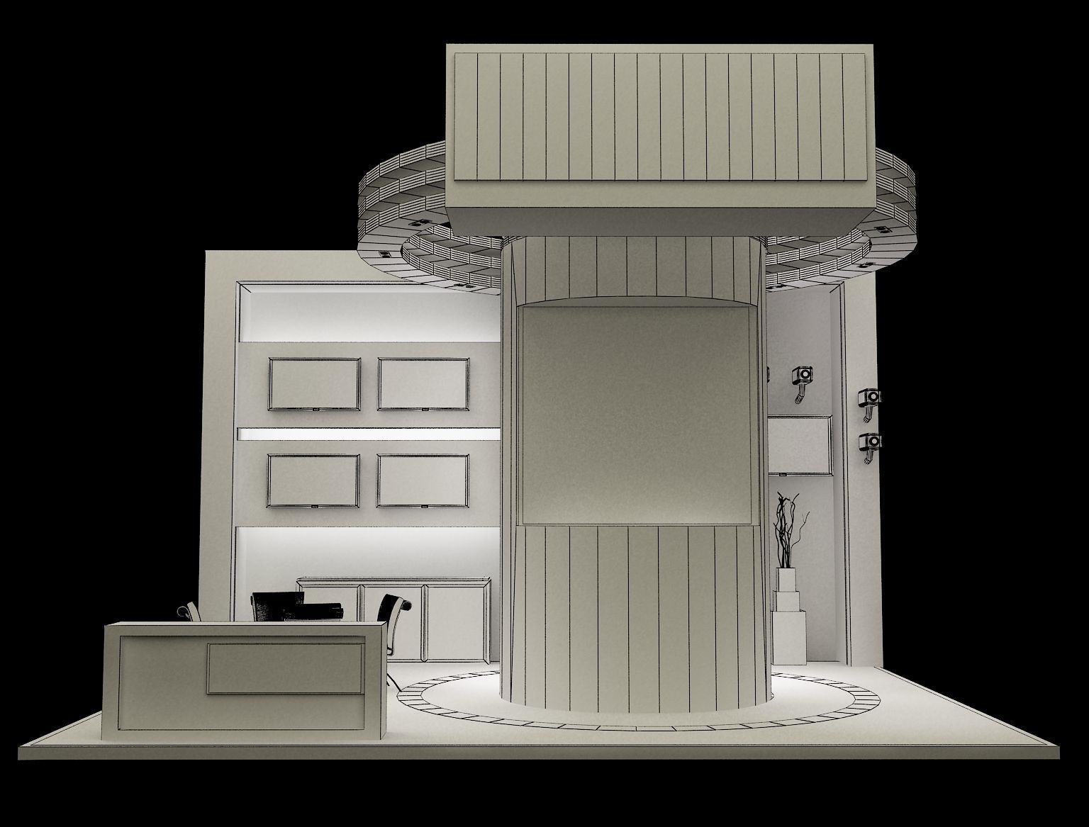 Booth Exhibition Stand a147 3D model_1