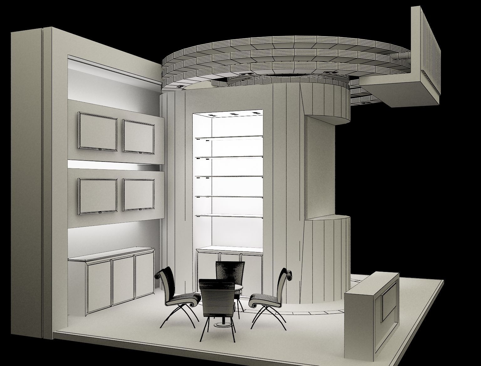 Booth Exhibition Stand a147 3D model_7