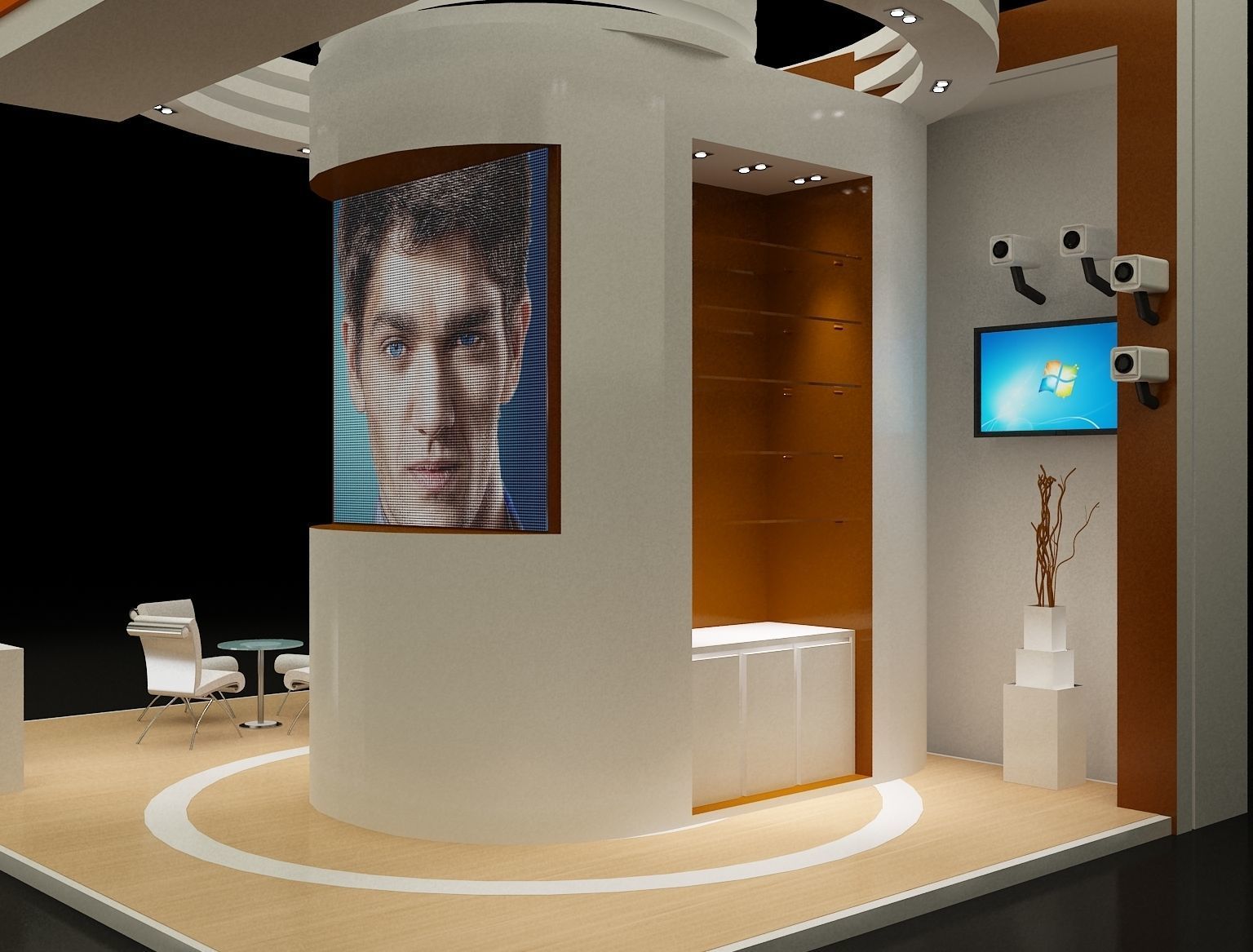 Booth Exhibition Stand a147 3D model_8