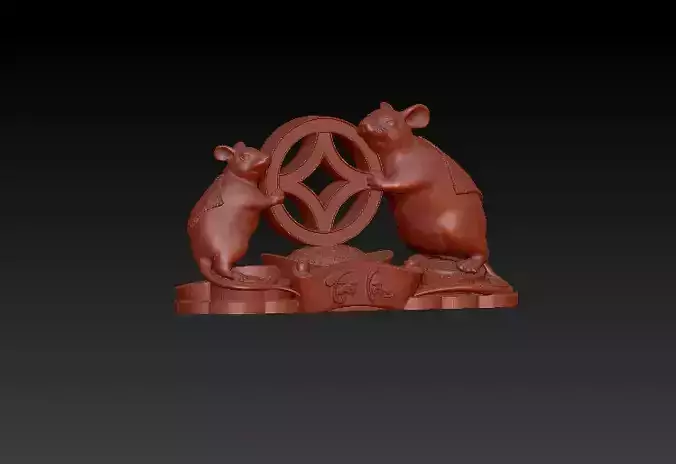 2 mouses - 2 chuot TAI LOC  3D model