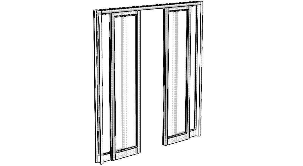 Aluminium Double Sliding Doors 3D model_35