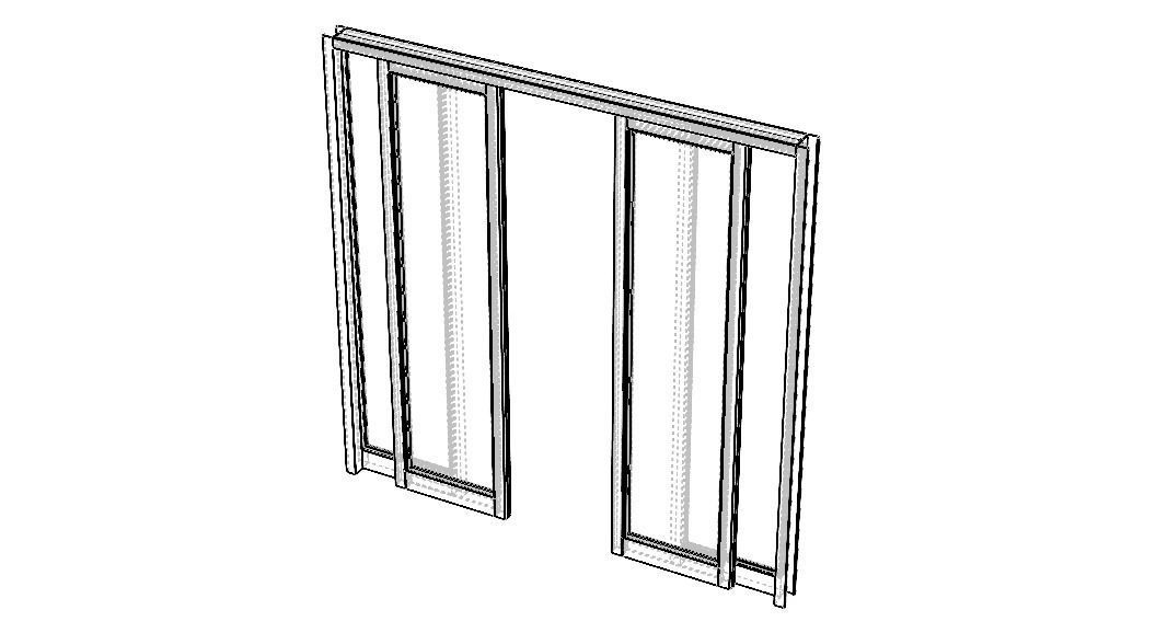 Aluminium Double Sliding Doors 3D model_7