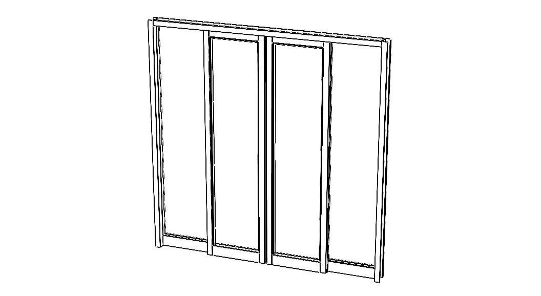 Aluminium Double Sliding Doors 3D model_2