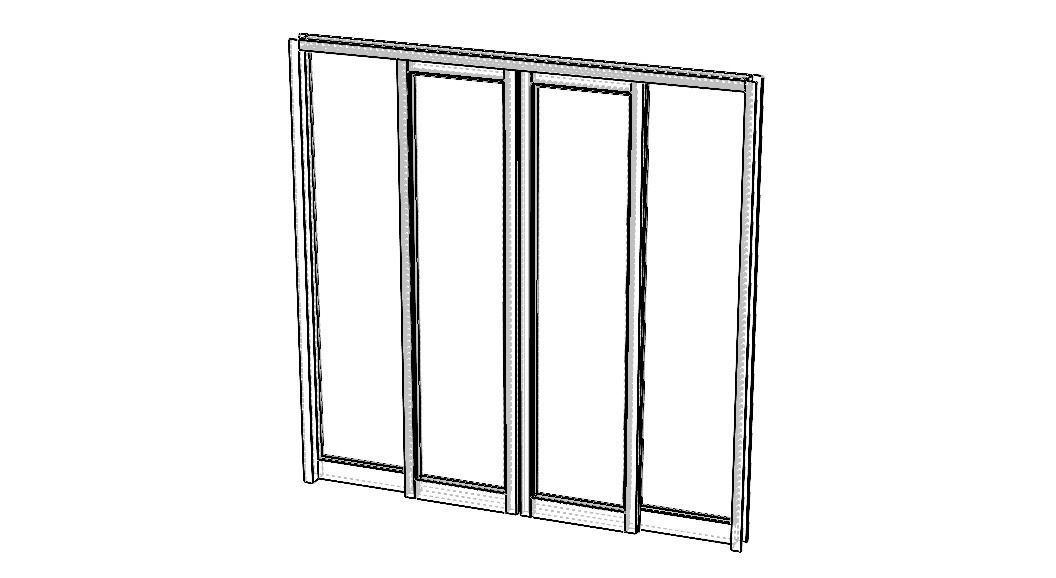 Aluminium Double Sliding Doors 3D model_3