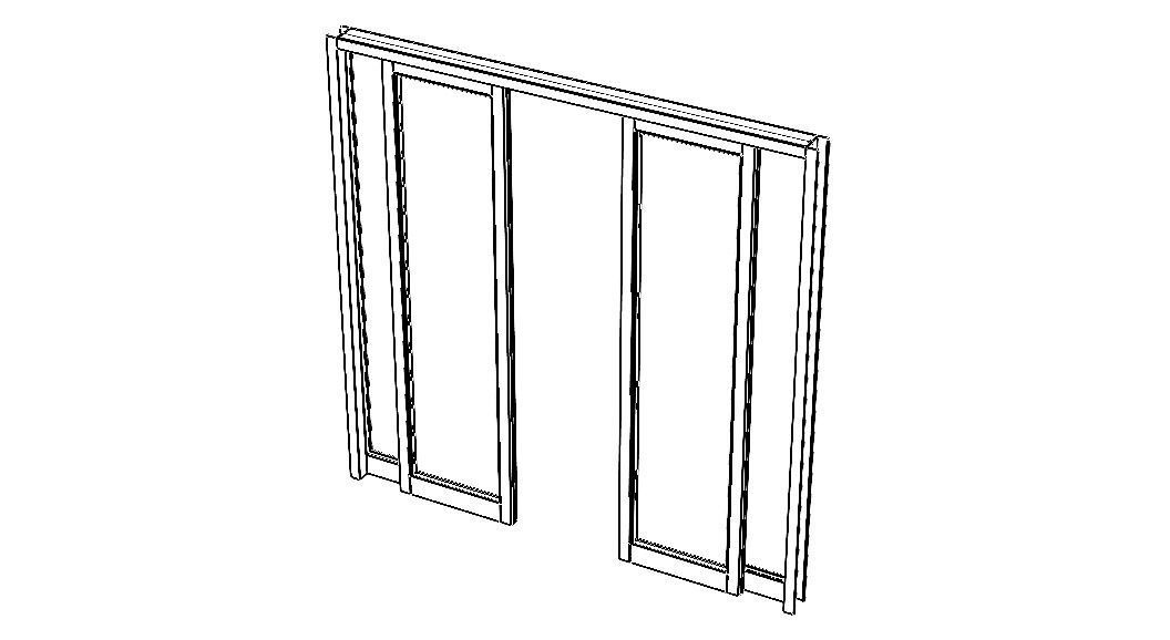 Aluminium Double Sliding Doors 3D model_6