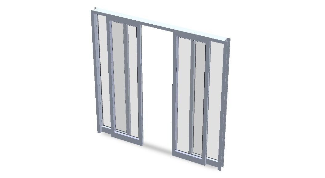 Aluminium Double Sliding Doors 3D model_9