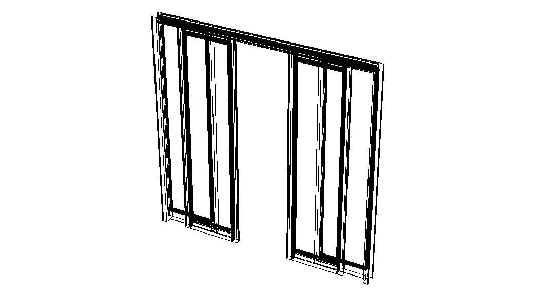 Aluminium Double Sliding Doors 3D model_8