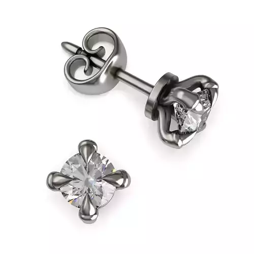 Gold Claw Stud Earrings