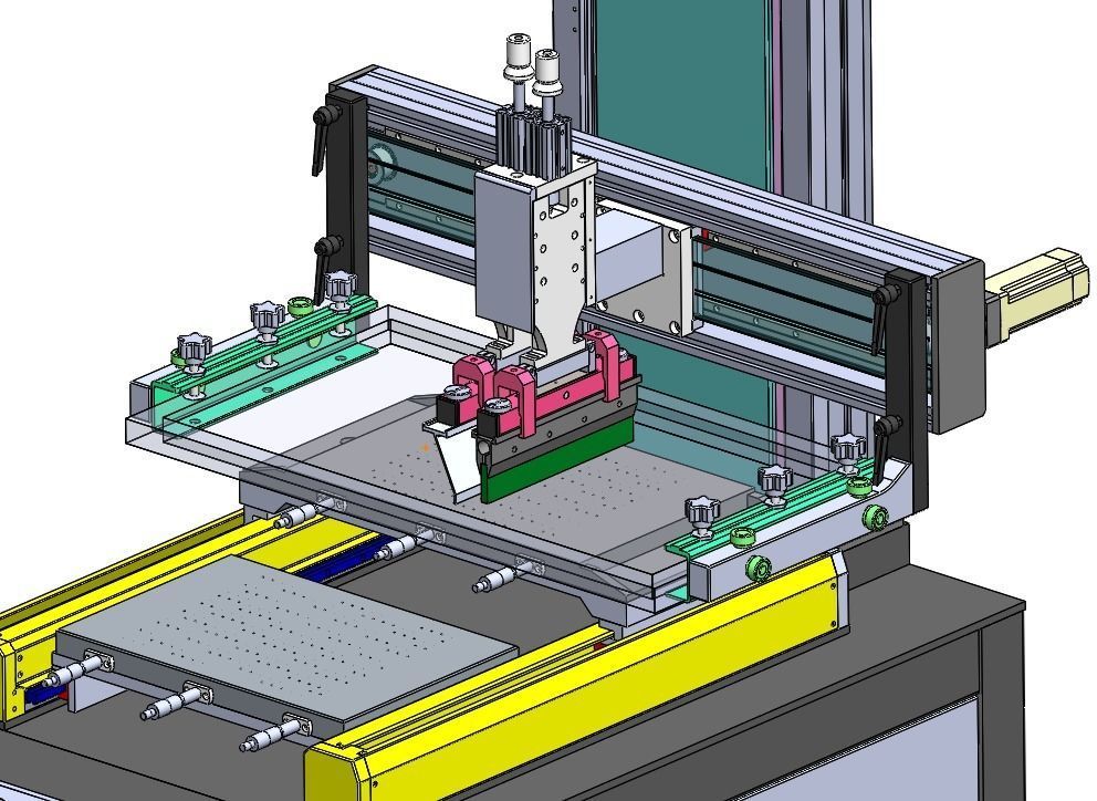 Dual platform screen printing machine 3D model_4