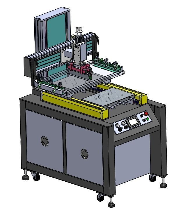 Dual platform screen printing machine 3D model_1