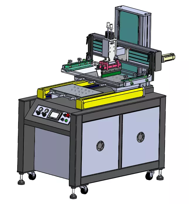 Dual platform screen printing machine 3D model_0