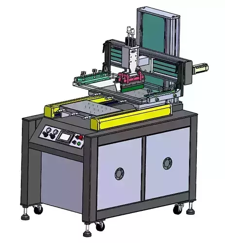 Dual platform screen printing machine 3D model
