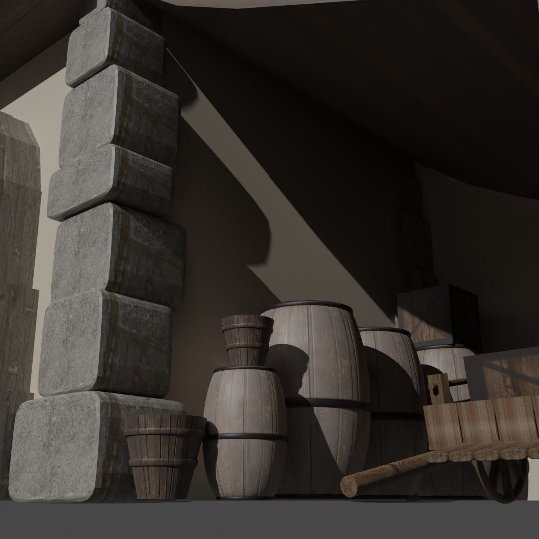 Blacksmith house Cottage Style 3D model_2