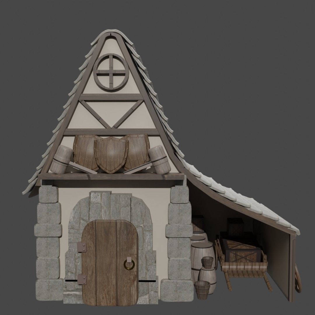 Blacksmith house Cottage Style 3D model_1