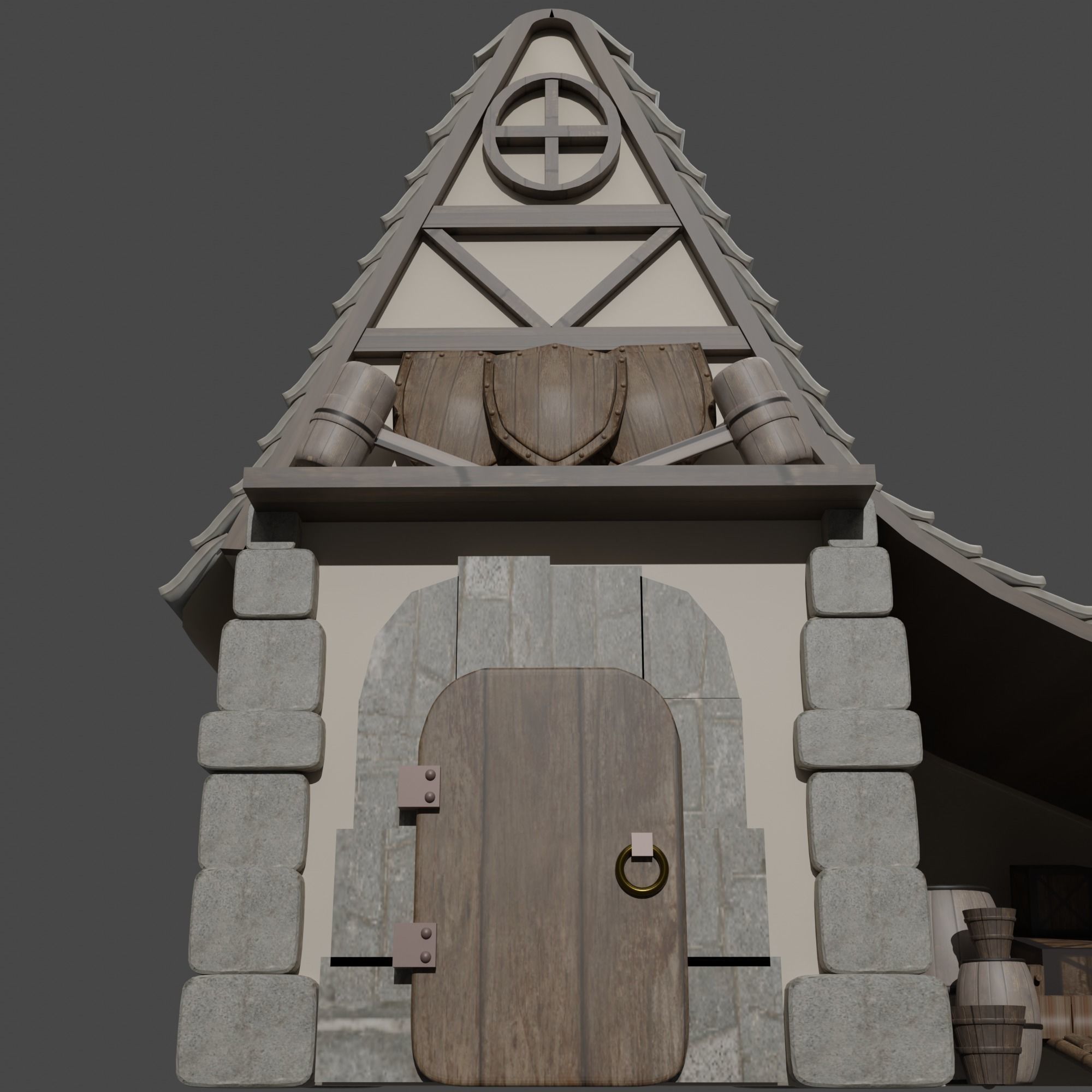 Blacksmith house Cottage Style 3D model_3