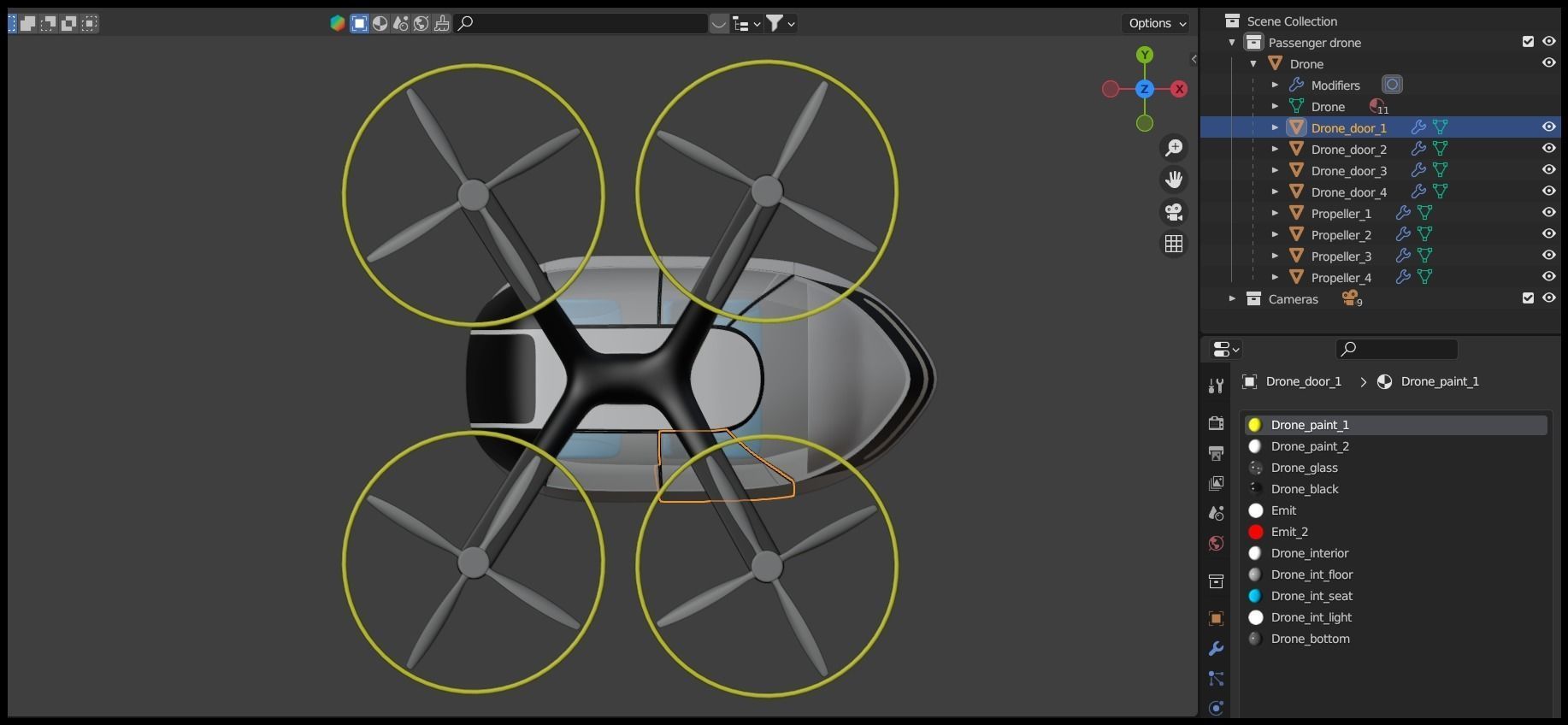 Passenger drone concept 9 3D model_23