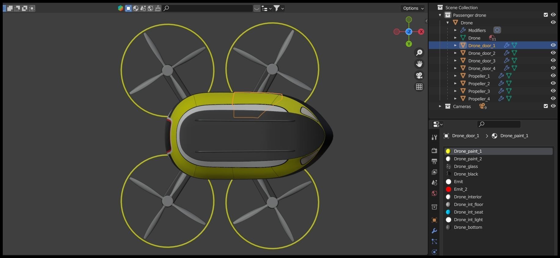 Passenger drone concept 9 3D model_25