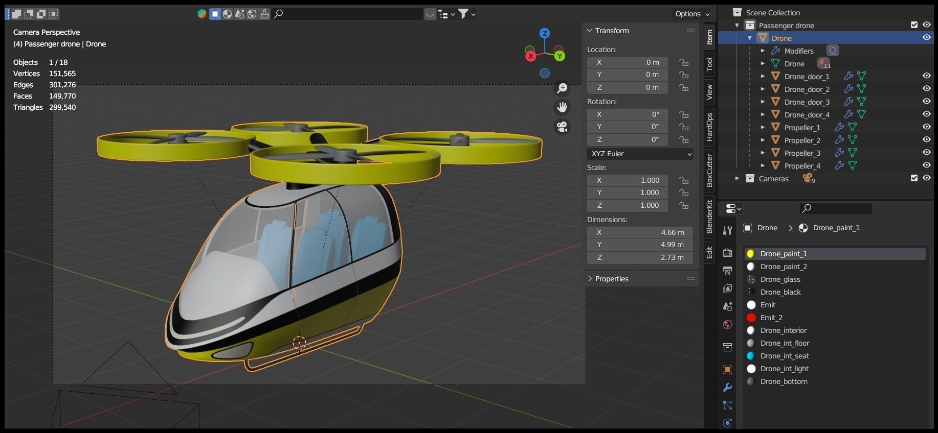 Passenger drone concept 9 3D model_20
