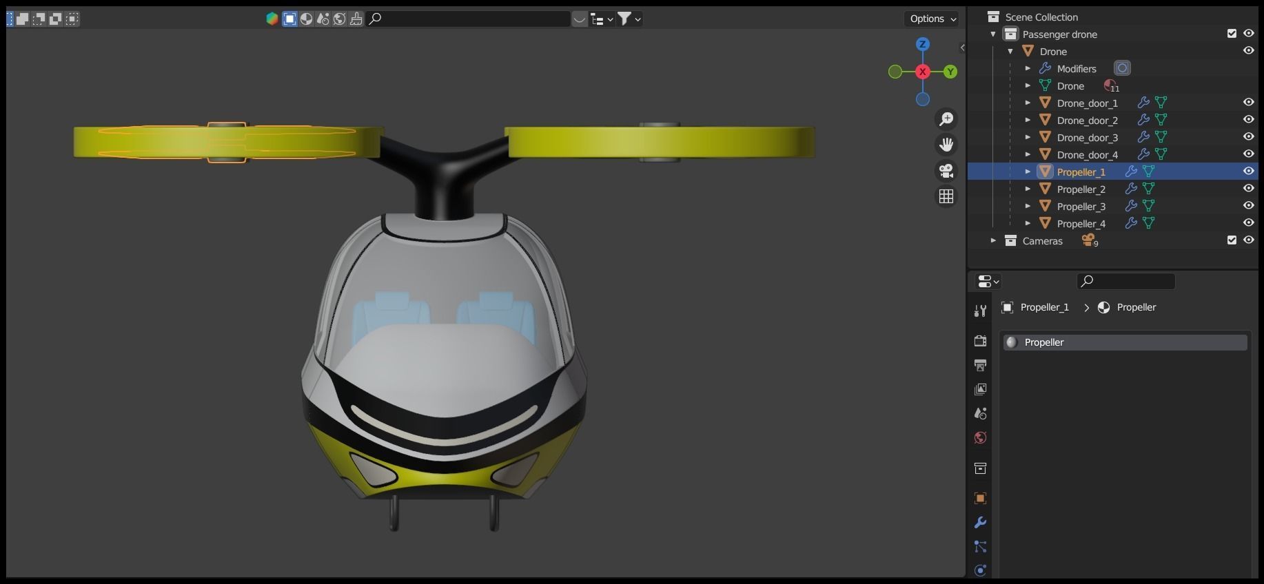 Passenger drone concept 9 3D model_21