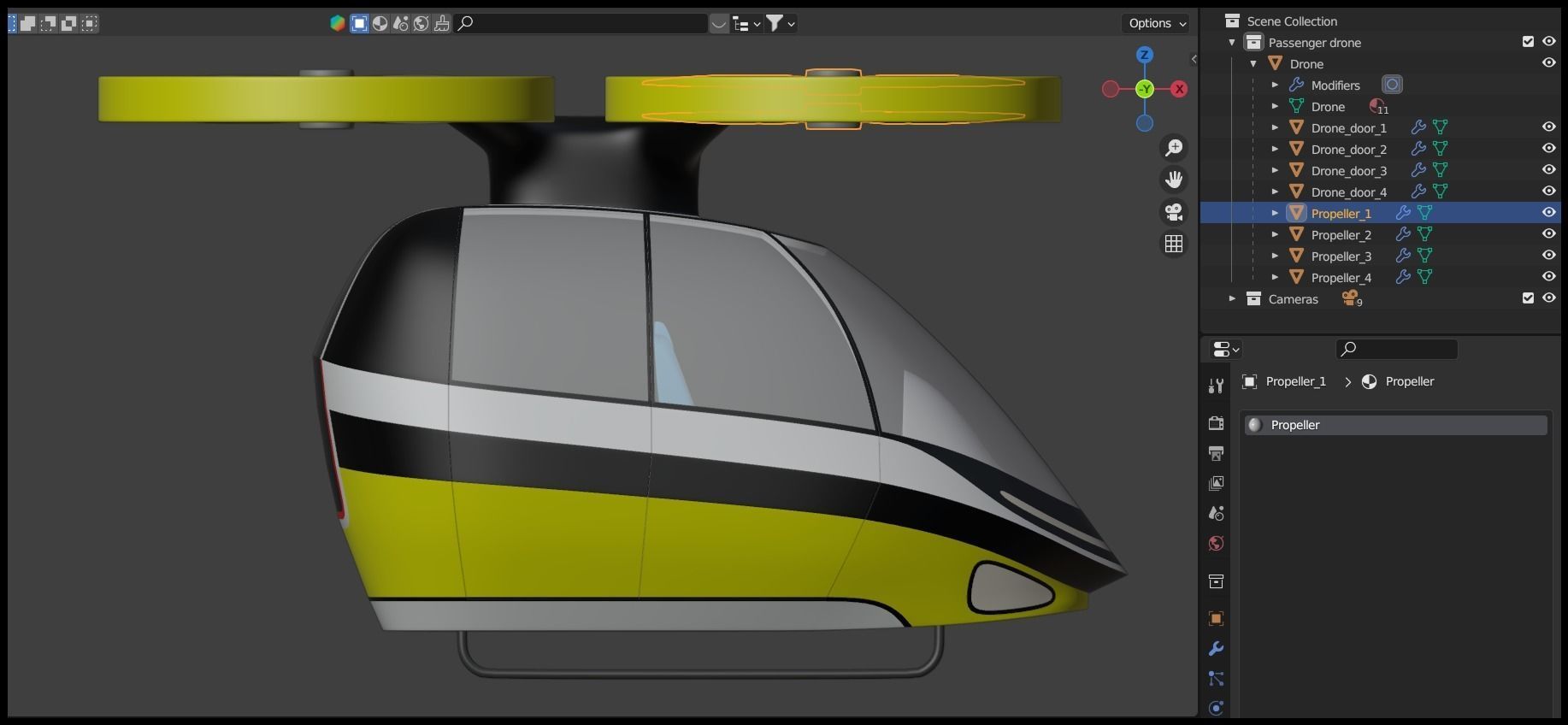 Passenger drone concept 9 3D model_22