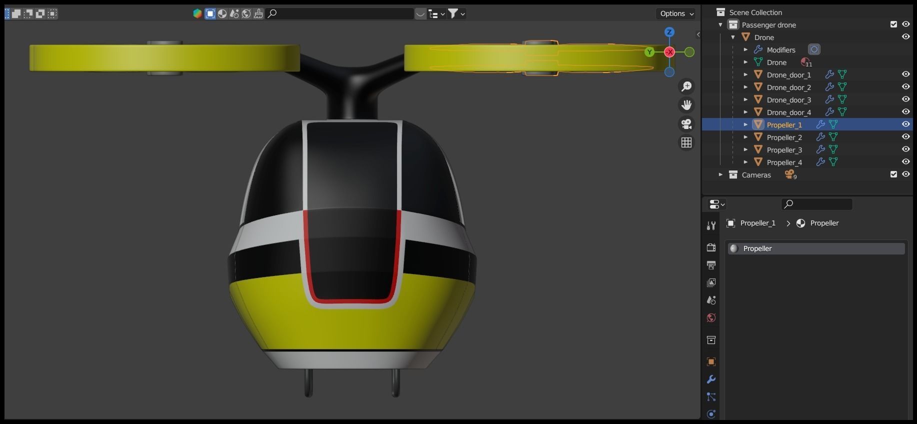 Passenger drone concept 9 3D model_24
