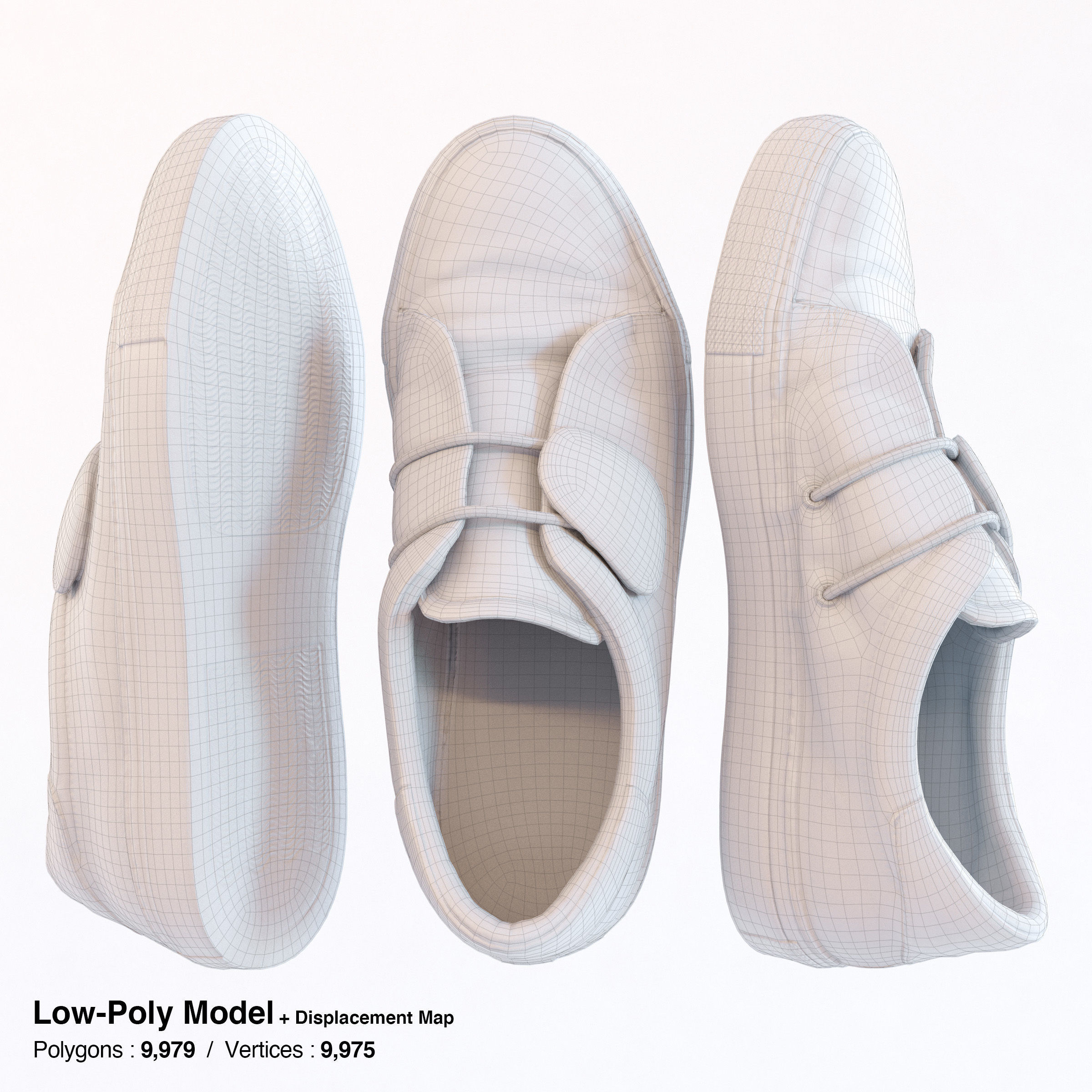 Elastic Strap Sneaker Low-poly 3D model_6