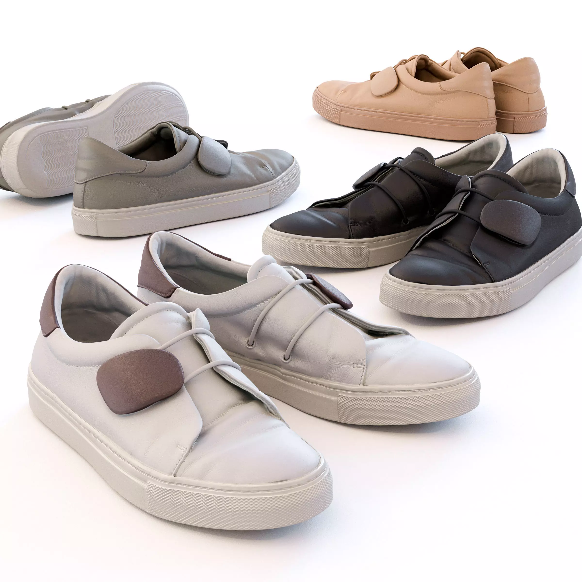 Elastic Strap Sneaker Low-poly 3D model_0