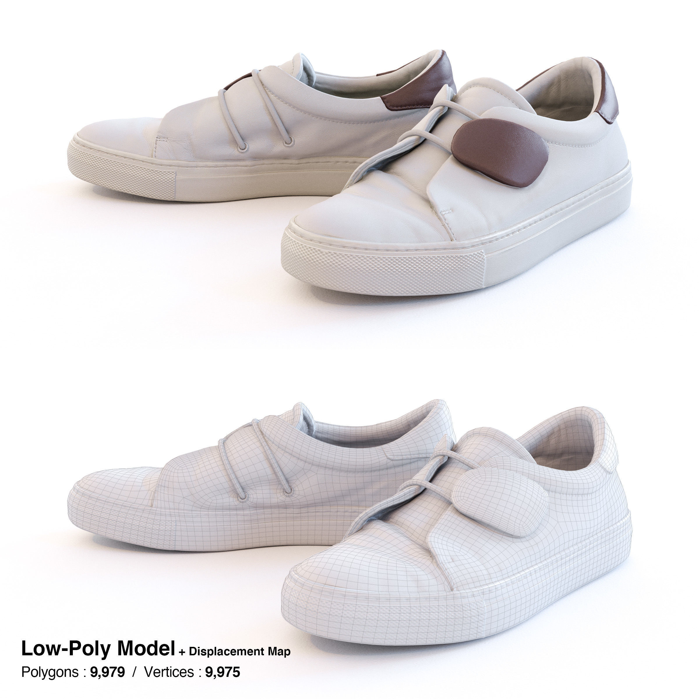 Elastic Strap Sneaker Low-poly 3D model_3