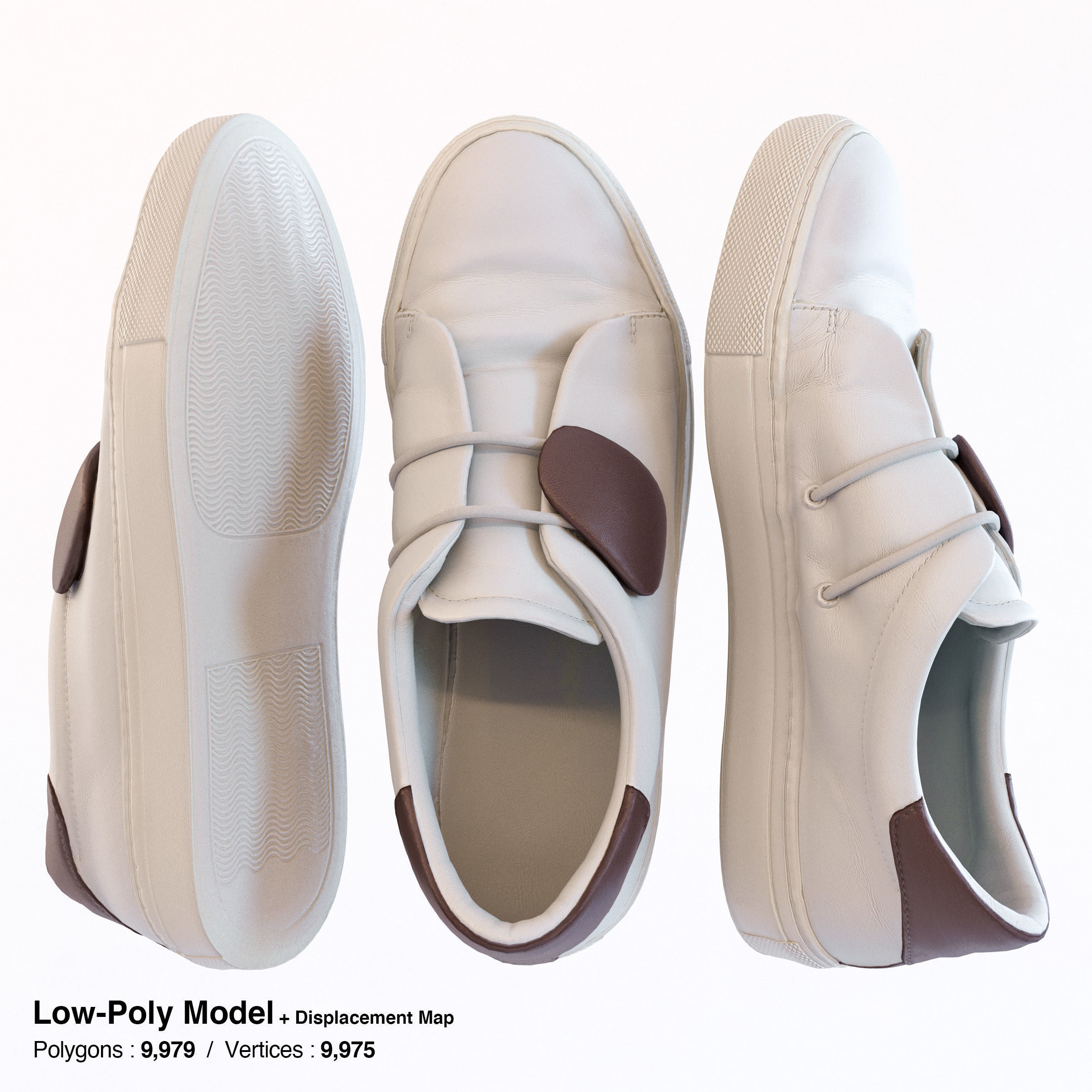 Elastic Strap Sneaker Low-poly 3D model_5