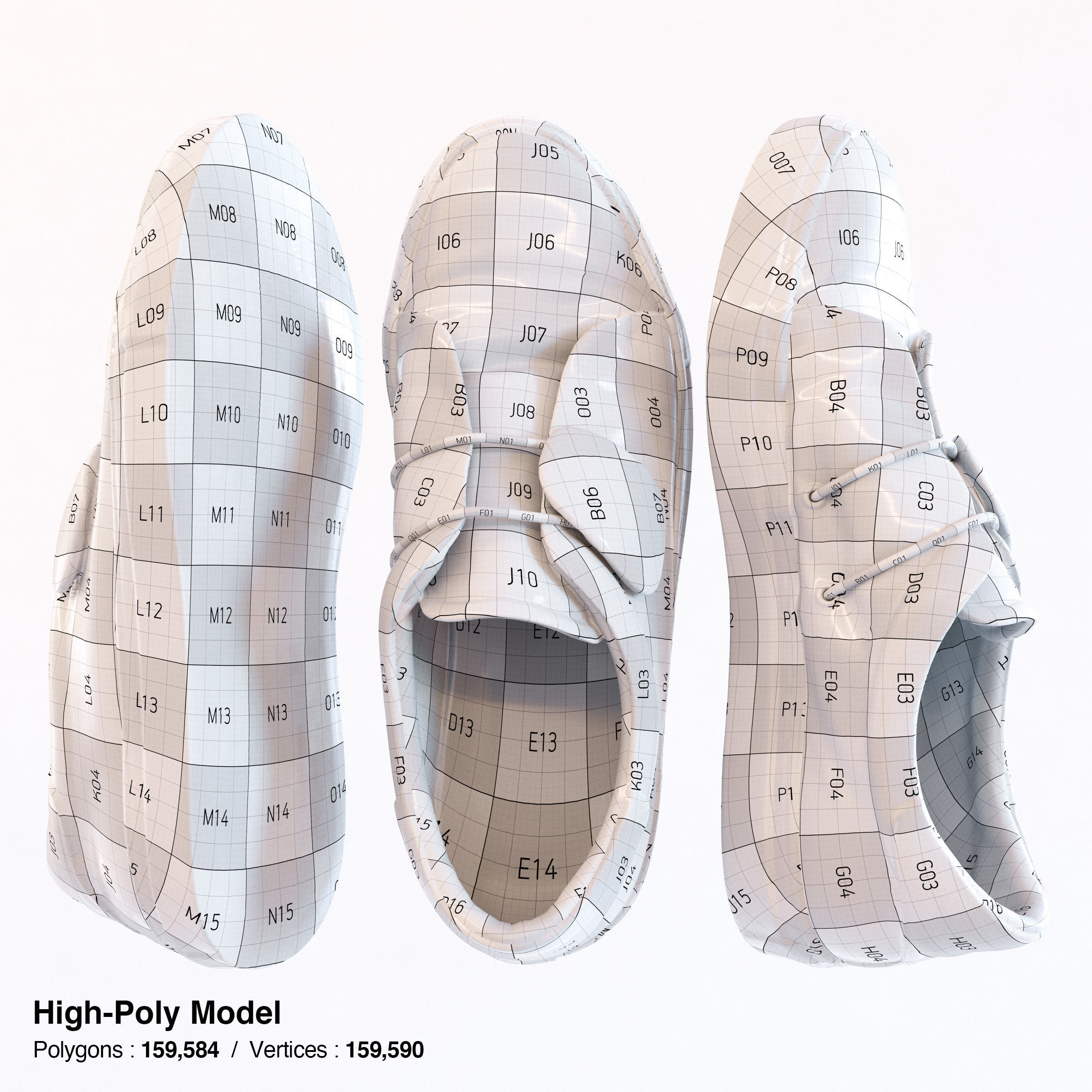 Elastic Strap Sneaker Low-poly 3D model_10