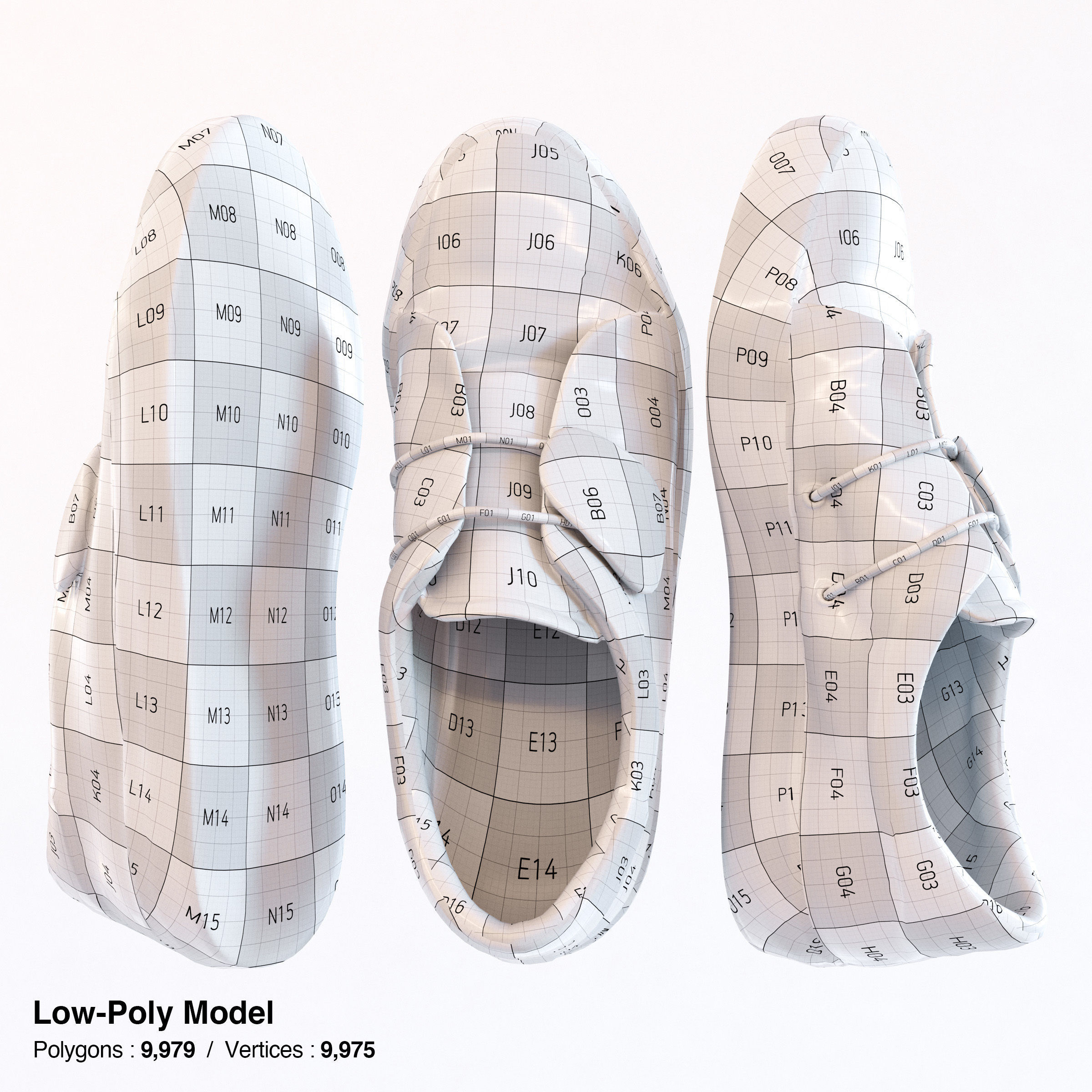 Elastic Strap Sneaker Low-poly 3D model_7