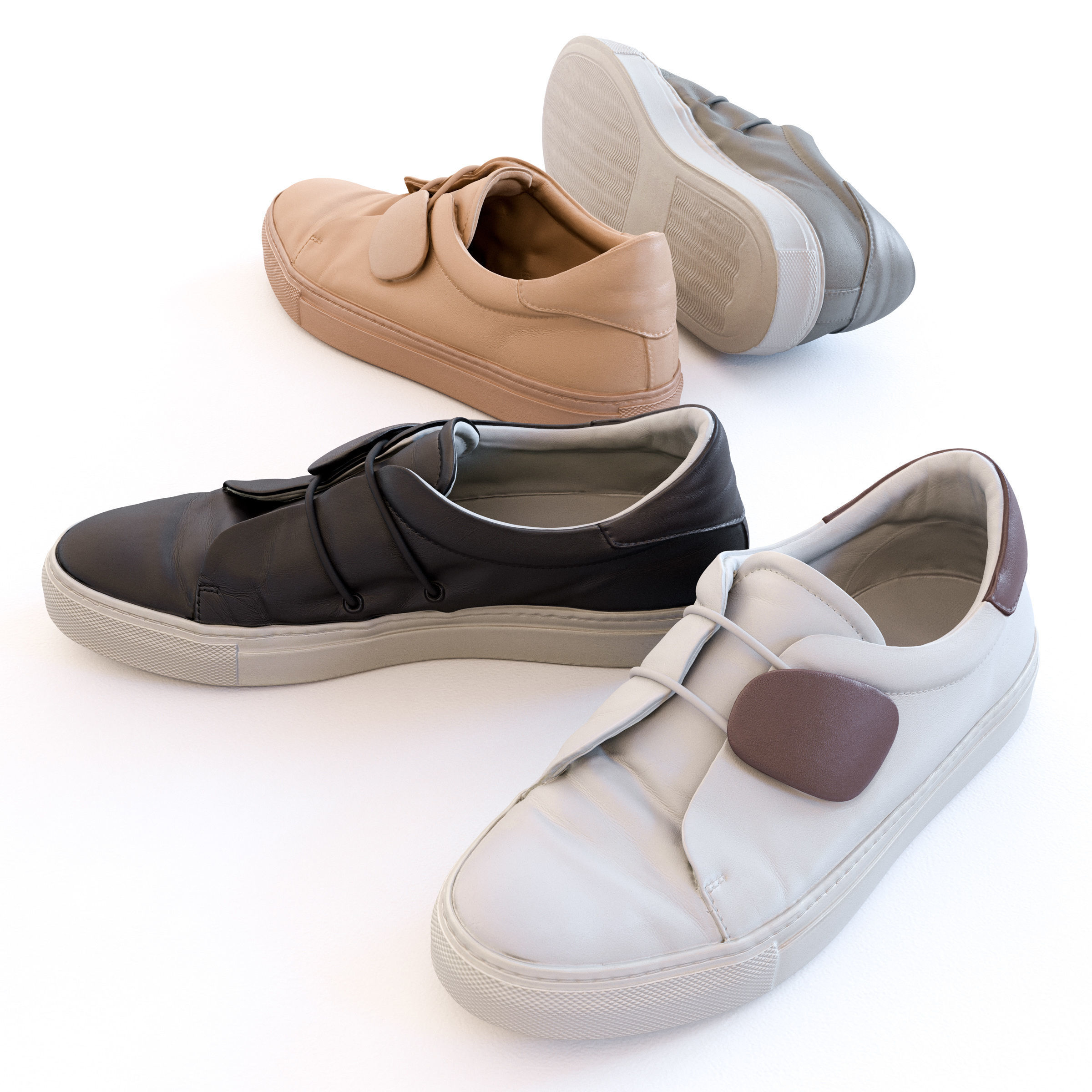 Elastic Strap Sneaker Low-poly 3D model_1