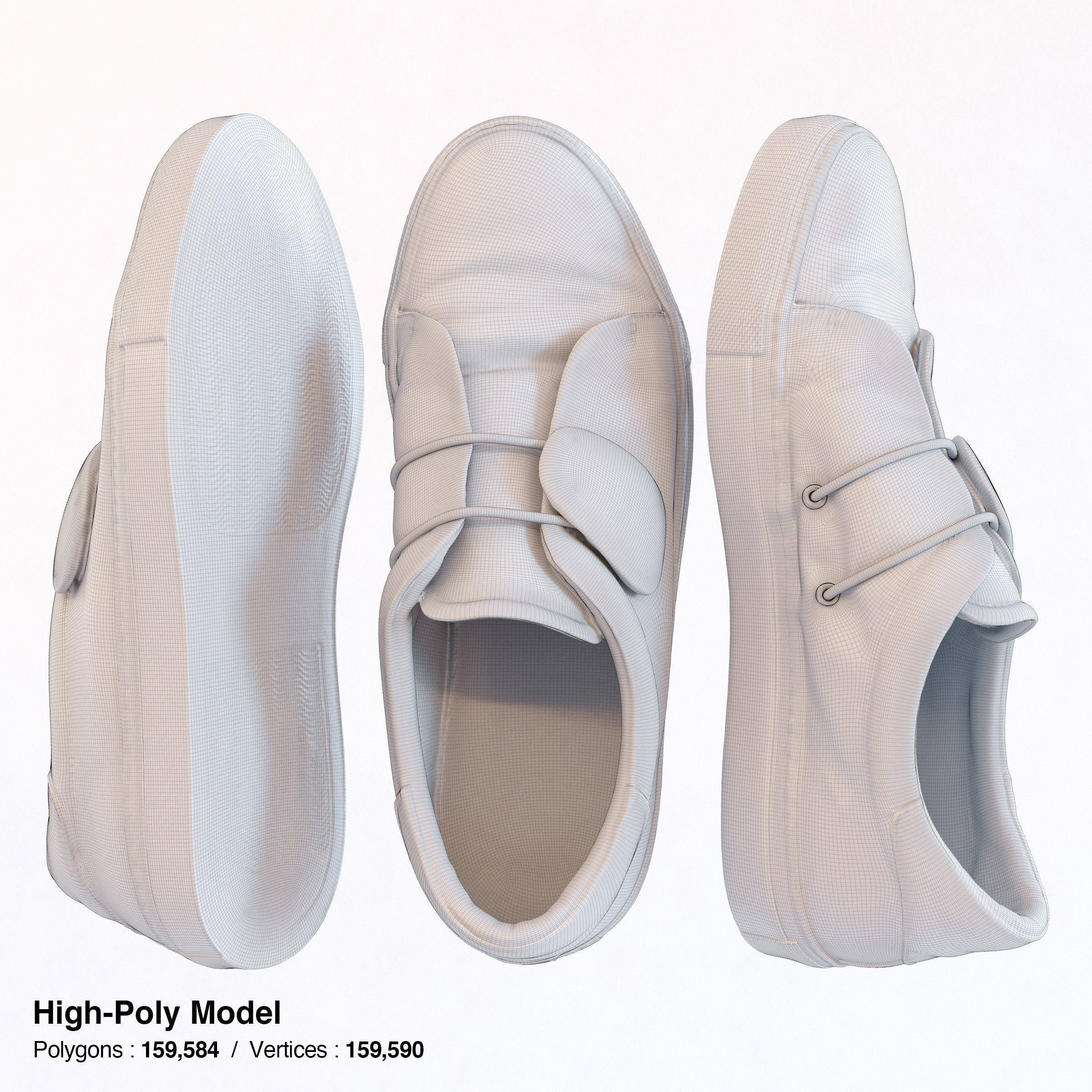 Elastic Strap Sneaker Low-poly 3D model_9