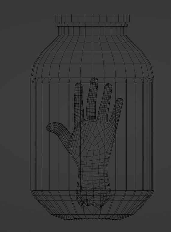 Body parts in a jar Pak 4 models Low-poly 3D model