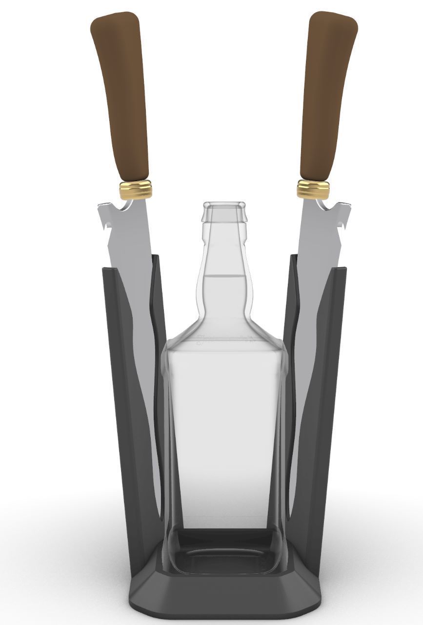 Whiskey Cutlery Holder 3D print model_1