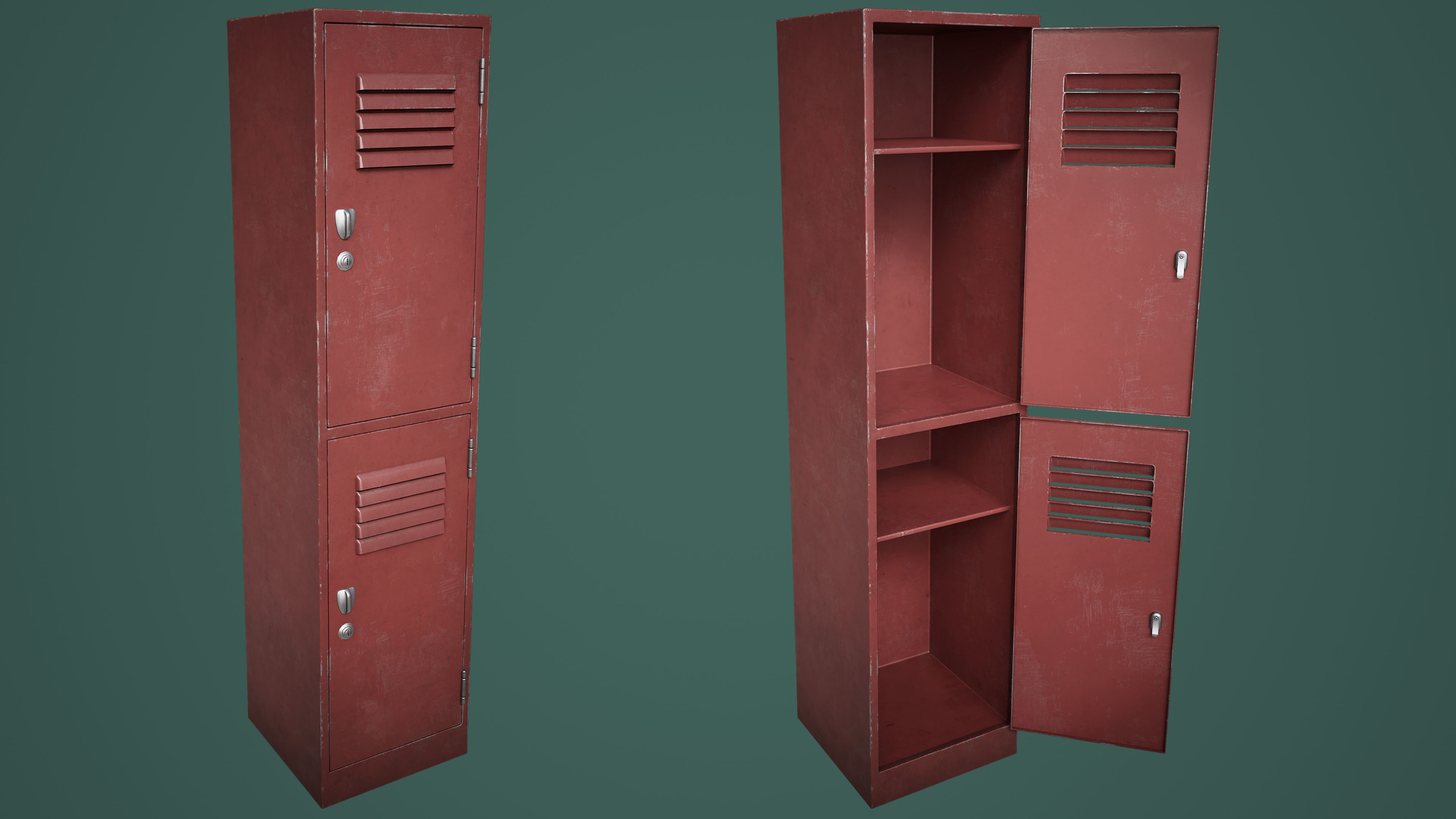 3D model School Gym Locker Half VR / AR / low-poly | CGTrader